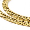Vacuum Plating 201 Stainless Steel Cuban Link Chain Necklace with 304 Stainless Steel Clasps for Men Women NJEW-M194-01E-G-2