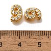 Rack Plating Number Brass Micro Pave Clear Cubic Zirconia Silde Charms KK-A231-13J-3