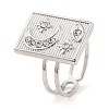 304 Stainless Steel Open Cuff Ring for Women RJEW-F166-03P-02-1