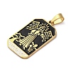 Ion Plating(IP) 304 Stainless Steel Enamel Pendants STAS-Q003-01G-014-3