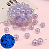 5Pcs Round Luminous Transparent Acrylic Beads PW-WG06E6C-02-1