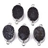 Natural Druzy Agate Links Connectors G-S359-083A-1