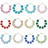 Spray Painted Crackle Glass Wine Glass Charms AJEW-SC0002-17-1