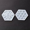 DIY Bee and Honeycomb Shape Coaster Silicone Molds DIY-K044-01-4
