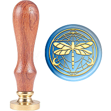 Brass Wax Seal Stamp with Handle AJEW-WH0184-1068