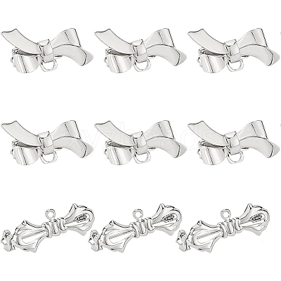20Pcs 2 Size Bowknot Brass Brooches Findings KK-BC0008-22-1