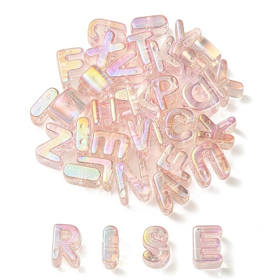 UV Plating Rainbow Iridescent Acrylic Beads OACR-C012-02F-1-1