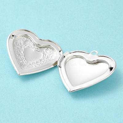 Rack Plating Brass Locket Pendants KK-M263-02A-S-1