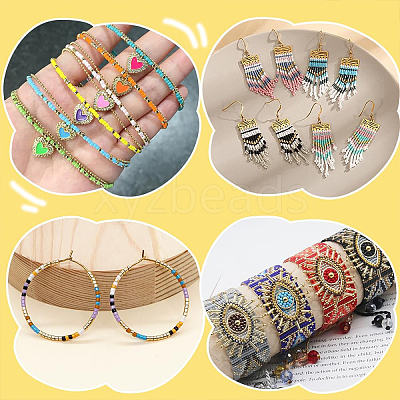 90G 9 Colors Baking Paint Glass Seed Beads FIND-YW0008-74-1