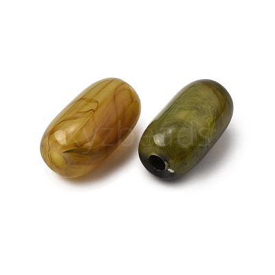 Opaque Acrylic Beads OACR-WH0055-01B-1