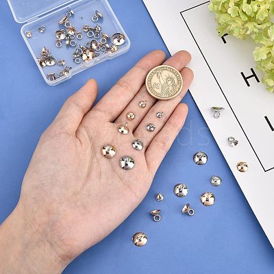 60Pcs 10 Style 201 Stainless Steel Bead Cap Pendant Bails STAS-UN0028-25-1