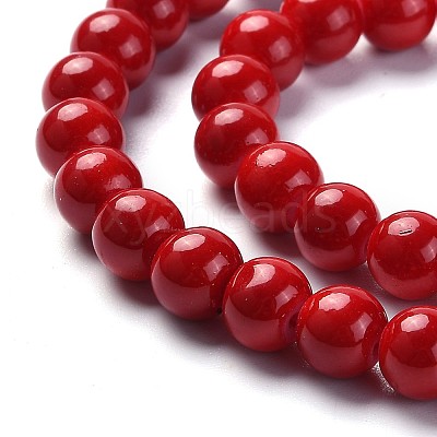 Baking Paint Glass Round Bead Strands DGLA-Q020-8mm-M-1