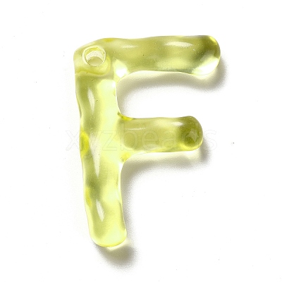 Transparent Resin Alphabet Pendants RESI-C028-02F-1