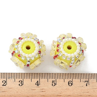 Flower Style Resin Rhinestone Beads CLAY-NH0003-05S-02-1