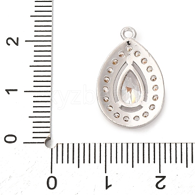 Brass Micro Pave Cubic Zirconia Pendants KK-F895-11P-1