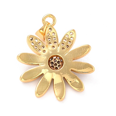 Real 18K Gold Plated Brass Micro Pave Cubic Zirconia Pendants ZIRC-L100-087G-10-1