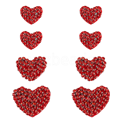 8Pcs 3 Style Heart Handmade Appliques PATC-FG0001-71-1