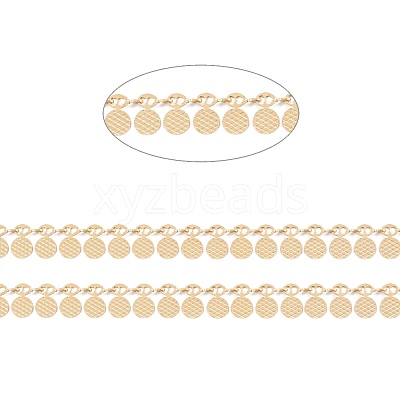 Handmade PVD Vacuum Plating 304 Stainless Steel Wafer Charms Chains CHS-M004-12G-1