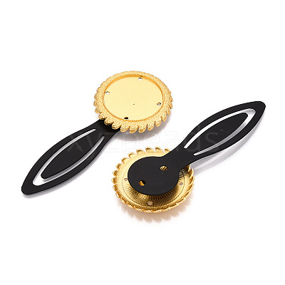 Alloy & Iron Bookmark Cabochon Settings PALLOY-N184-09G-1