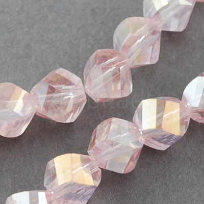 Electroplate Glass Beads Strands X-EGLA-R031-4mm-01-1