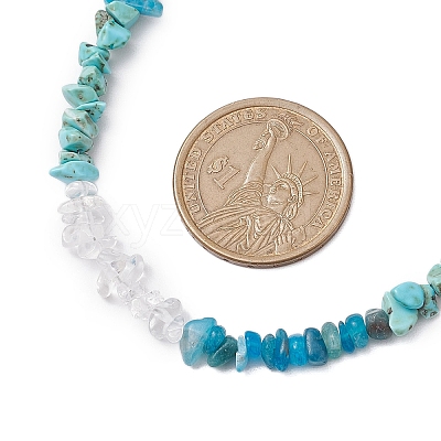Natural Howlite & Apatite & Quartz Crystal Chip Beaded Necklaces NJEW-JN05099-05-1