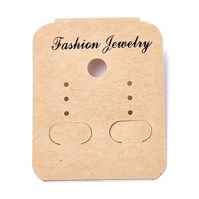 Kraft Paper Plastic Jewelry Display Cards DIY-K032-12-1