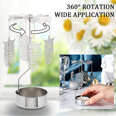 Stainless Steel Spinning Rotary Candle Holder Stand DIY-WH0304-976A-1