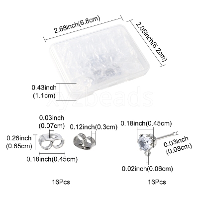 16Pcs Brass Stud Earring Findings KK-FS0001-56P-1