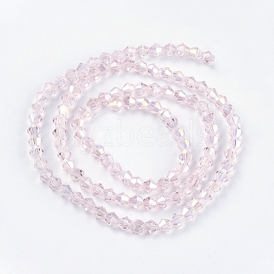 Transparent Electroplate Glass Beads Strands GLAA-F029-4mm-A26-1
