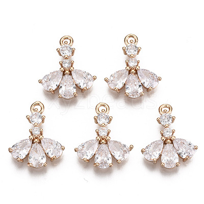 Brass Micro Pave Cubic Zirconia Pendants X-KK-R111-004-B01-1