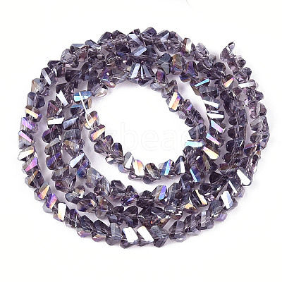 Electroplate Transparent Glass Beads Strands GLAA-N021-4mm-M-1