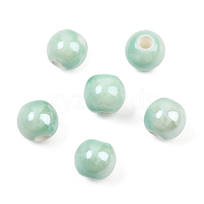 Glazed Porcelain Round Beads PORC-S489-8mm-02-1