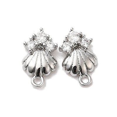 Brass Cubic Zirconia Stud Earring Finding KK-Q048-15P-1