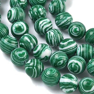 Synthetic Malachite Beads Strands G-I199-32-8mm-L-1