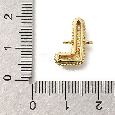 Brass Micro Pave Cubic Zirconia Letter Links KK-I717-04L-1