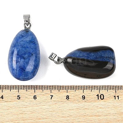 Natural Dyed & Heated Agate Tumbled Stone Pendants GG-K002-07E-1