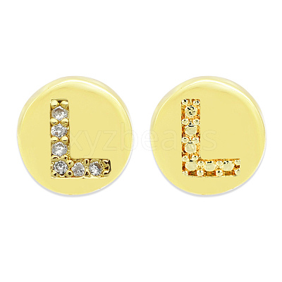 Brass Micro Pave Clear Cubic Zirconia Beads KK-T030-LA843-LX3-1
