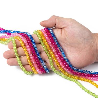 20 Colors Spray Painted Crackle Glass Beads Strands CCG-X0012-01-6mm-1