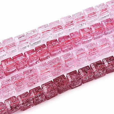 Crackle Transparent Glass Beads Strands GLAA-N062-6mm-08-1