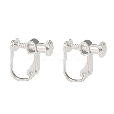 Brass Screw On Clip-on Earring Findings KK-L164-02S-1