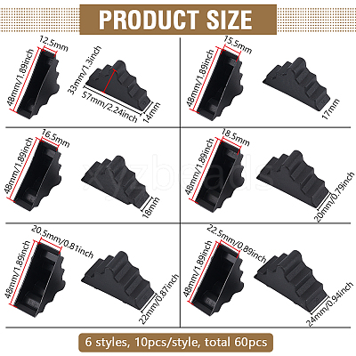 60Pcs 6 Styles Triangle Plastic Furniture Corner Guards AJEW-BC0007-84A-1
