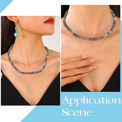 2 Strands Frosted Natural African Turquoise(Jasper) Round Beads Strands G-PA0001-33-1
