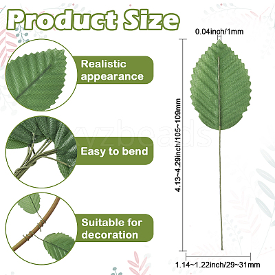 Handmade Silk Cloth Artificial Leaf AJEW-WH20070-073H-1