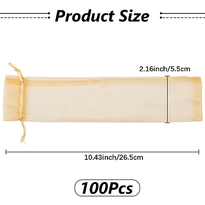 100Pcs Organza Drawstring Bags for Chinese Fan OP-GF0001-02B-1