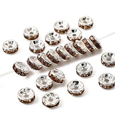 Brass Grade A Rhinestone Spacer Beads RSB036NF-05-1