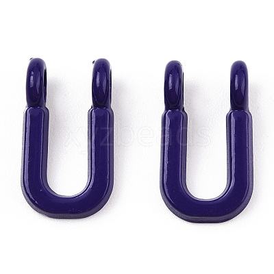 Rack Plating Spray Painted Alloy 2-Loop Link Pendants PALLOY-N176-01U-1