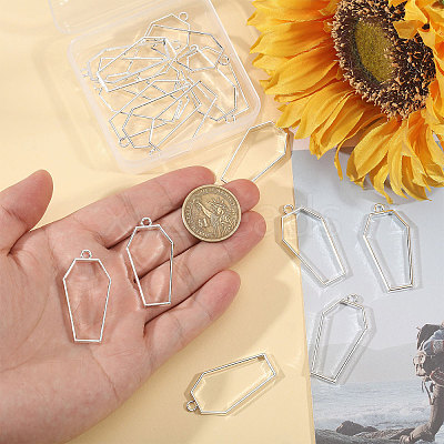 20Pcs Alloy Open Back Bezel Pendants FIND-CA0011-50S-1