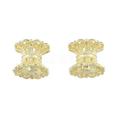 Brass Double Bead Caps KK-N259-23-1