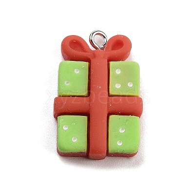 Christmas Theme Opaque Resin Pendants RESI-F054-B07-1
