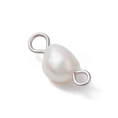 Natural Freshwater Pearl Potato Connector Charms PALLOY-JF03201-02-1